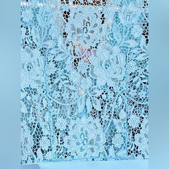 SELF-PORTRAIT Cord Belted Lace Midi Shirtdress size 0 - Picture 8 of 12